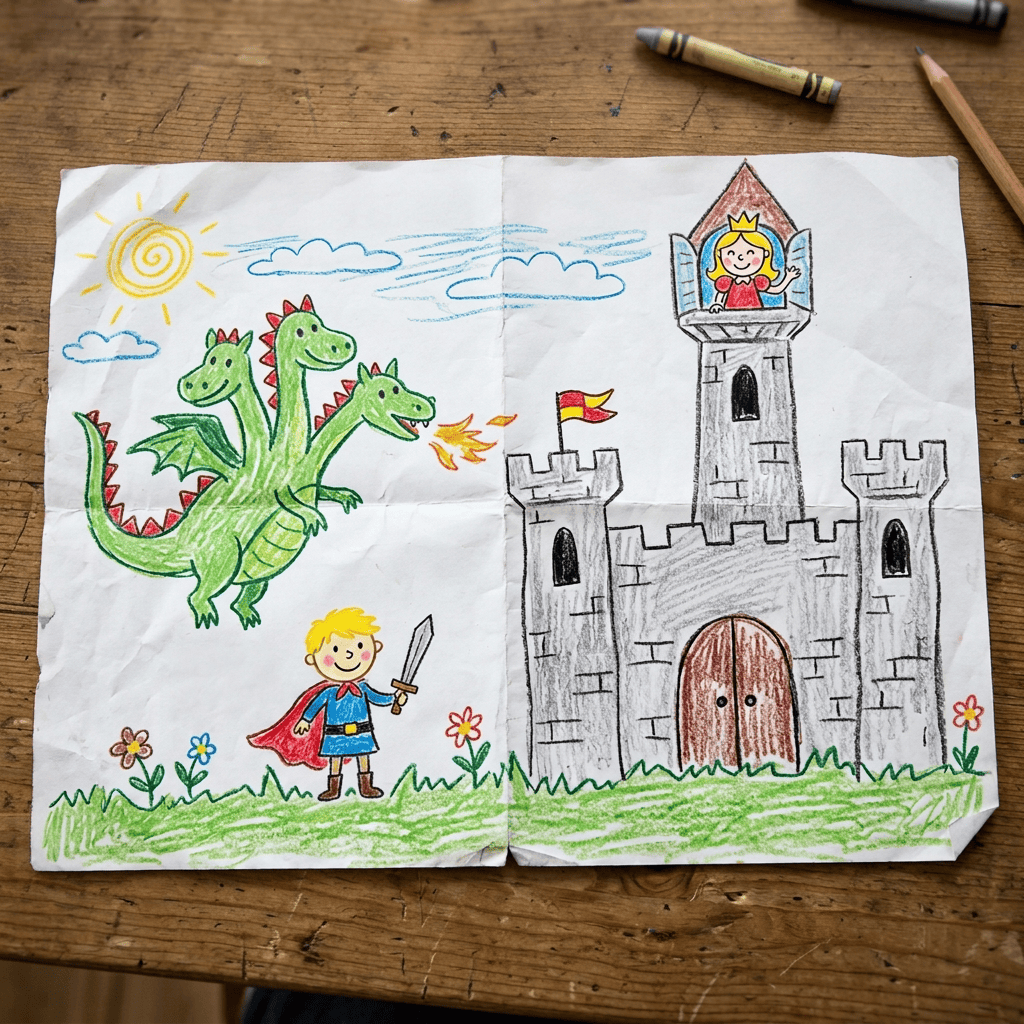 Child's drawing without words