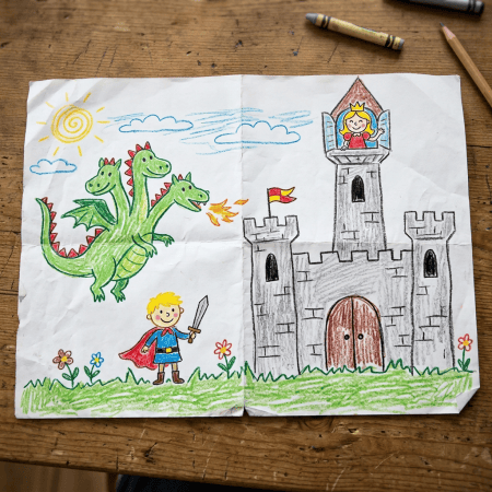 Child's drawing without words